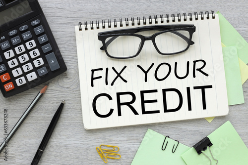 Wallpaper Mural open notebook with glasses. calculator.text fix your credit Torontodigital.ca