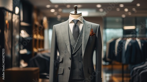 A Classic Suit in a Clothing Store, Generative AI © Intelligence Studio