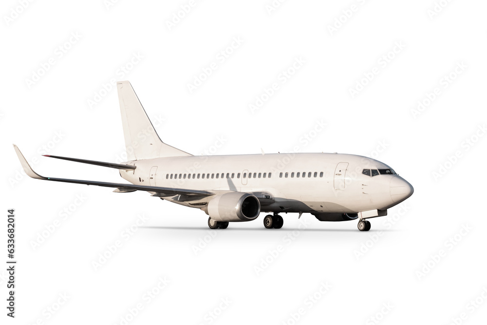 White passenger airliner isolated