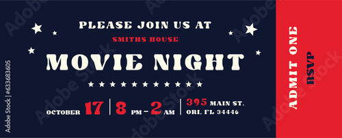 Isolated movie night ticket