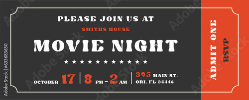 Isolated movie night ticket