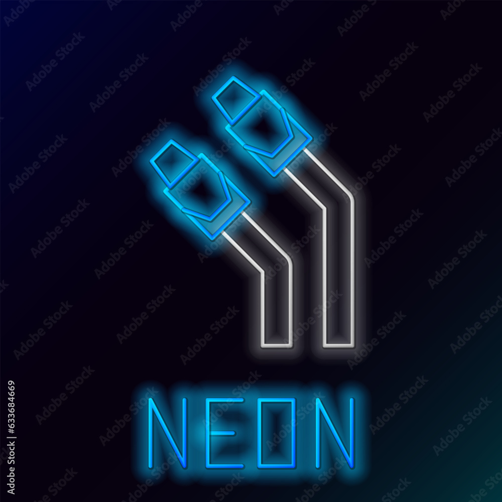 Glowing neon line LAN cable network internet icon isolated on black background. Colorful outline concept. Vector Glowing neon line LAN cable network internet icon isolated on black background. Colorful outline concept. Vector