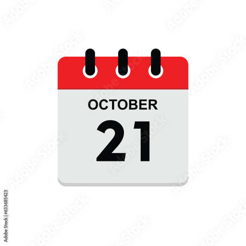 calender icon, 21 october icon with white background