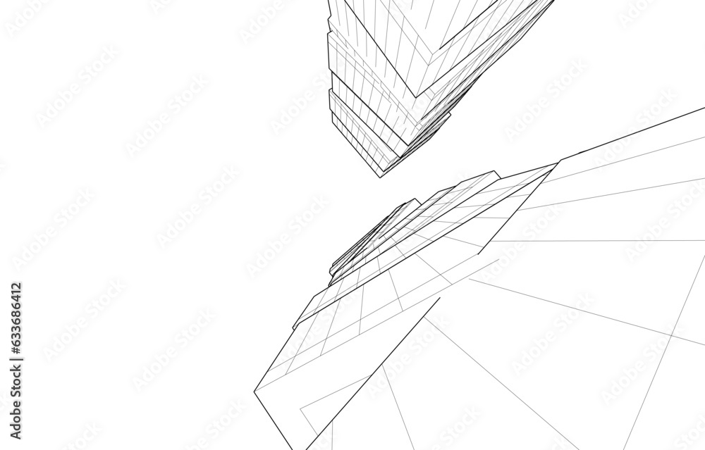 Abstract architecture vector 3d illustration Abstract architecture vector 3d illustration