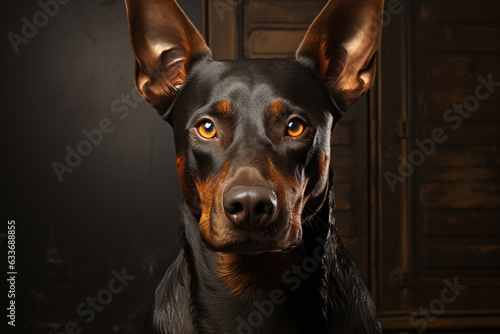 Capture the captivating essence of a dog beauty through a stunning portrait illuminated by soft, natural light. Ai generated