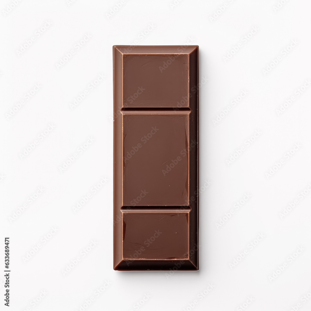 Single Low-Sugar chocolate Bar top view isolated on white background Single Low-Sugar chocolate Bar top view isolated on white background