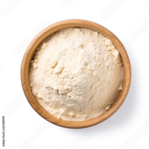 Potato Flour top view isolated on white background 