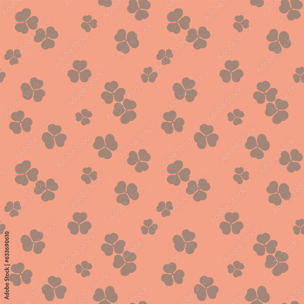 Fototapeta premium Japanese Clover Leaf Petal Vector Seamless Pattern