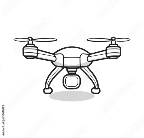 Drone vector icon isolated on white background 