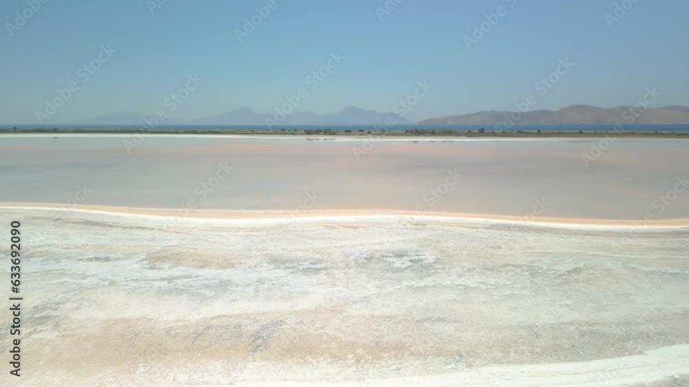 Aerial View Of Igroviotopos Alikis Salt Pan in Kos, Greece. Aerial View Of Igroviotopos Alikis Salt Pan in Kos, Greece.