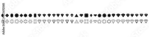 Diamond icon vector set. gemstone illustration sign collection. jewel symbol.