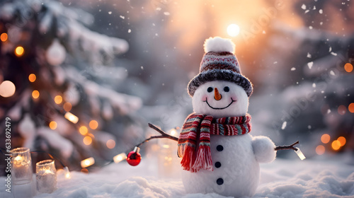 Snowman and Christmas tree decoration  © AhmadSoleh