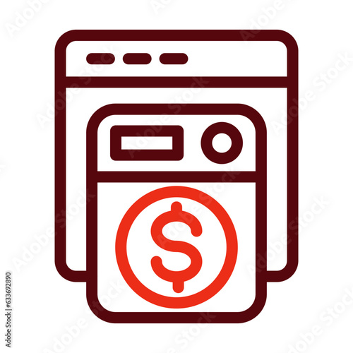 Money Laundering Thick Line Two Colors Icon Design