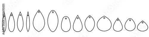 Earrings icon vector set. Teardrop earrings illustration sign collection. Bijouterie symbol or logo.