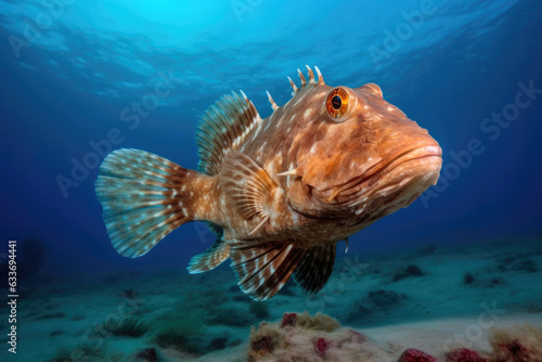 Aquatic Enigma: Wide Shot of the Elusive Stonefish photo
