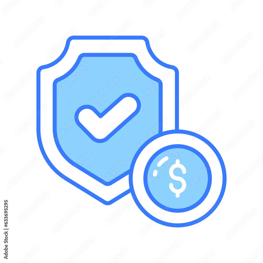 Dollar with protection shield, a concept of financial insurance icon in modern style Dollar with protection shield, a concept of financial insurance icon in modern style