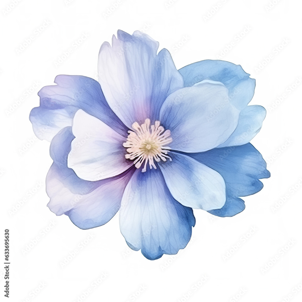 Single Painted Flowers on White Background Single Painted Flowers on White Background
