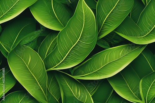 green leaves background. vector illustration.