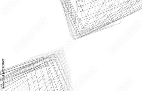 abstract architecture design 3d rendering