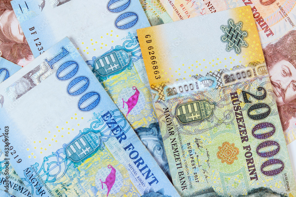 Cash Hungarian forints, illustrating range of HUF various denominations available. Cash Hungarian forints, illustrating range of HUF various denominations available.
