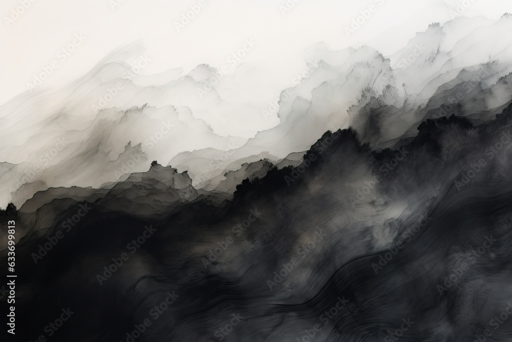 Obraz premium Waterpaint Texture Black and White.