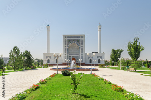 Awesome facade of Minor Mosque in Tashkent, Uzbekistan