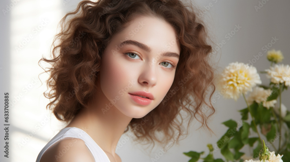 Beautiful woman with natural make-up Beautiful woman with natural make-up