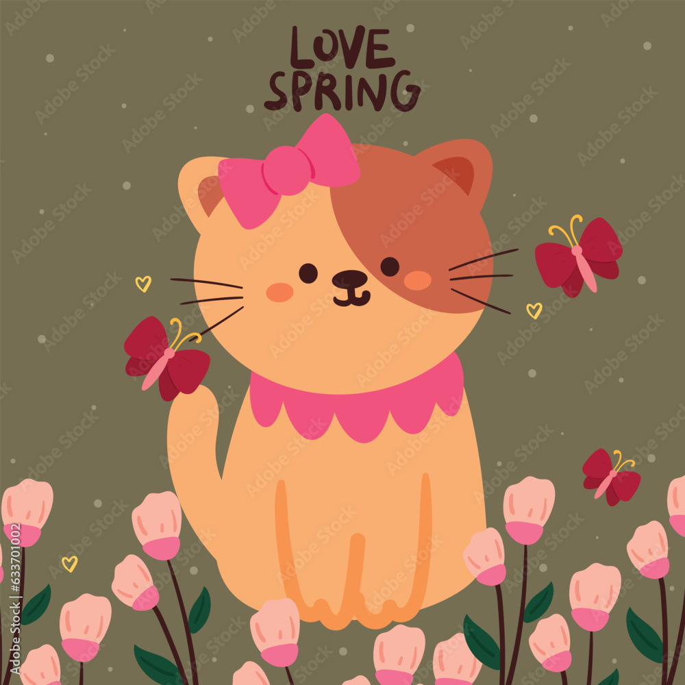 hand drawing cartoon cat with pastel color background. cute animal drawing for card, kids wallpaper hand drawing cartoon cat with pastel color background. cute animal drawing for card, kids wallpaper