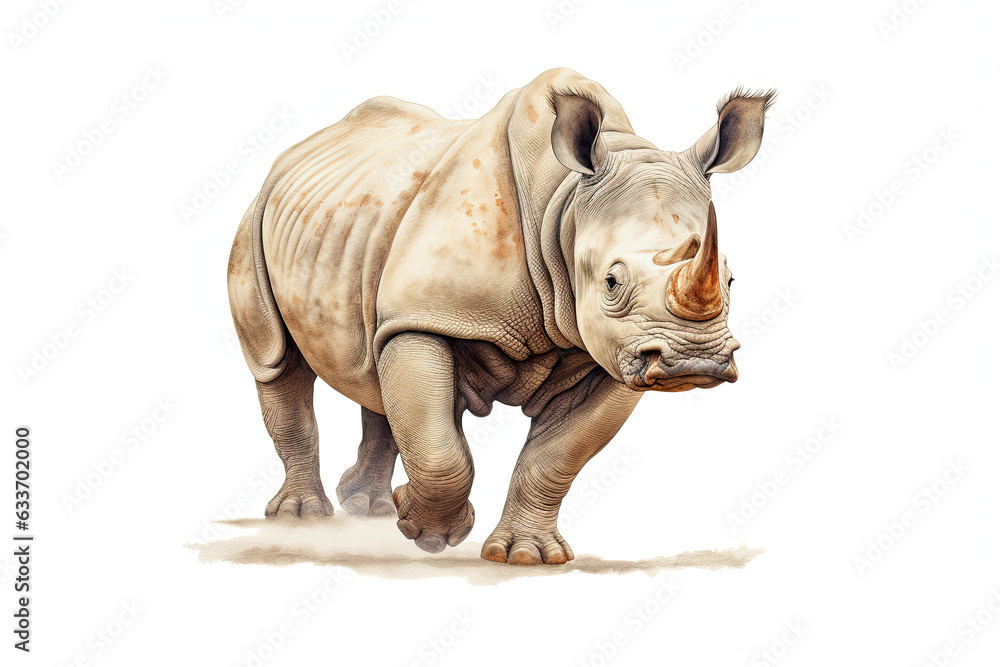 Obraz premium rhinoceros isolated on white background