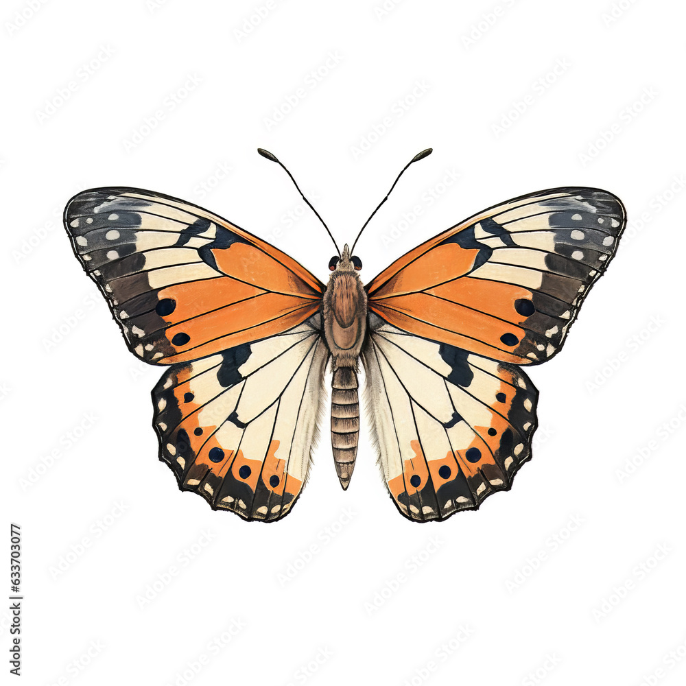 Fototapeta premium Colourful Textured Butterfly Illustration