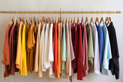Clothes hanging on wooden hangers © Creative Clicks