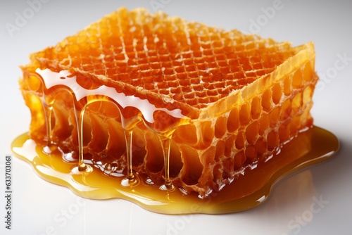 honeycomb of freshly collected honey. Healthy living and sustainable food concept