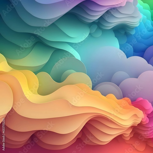 Abstract colorful rainbow background 3D