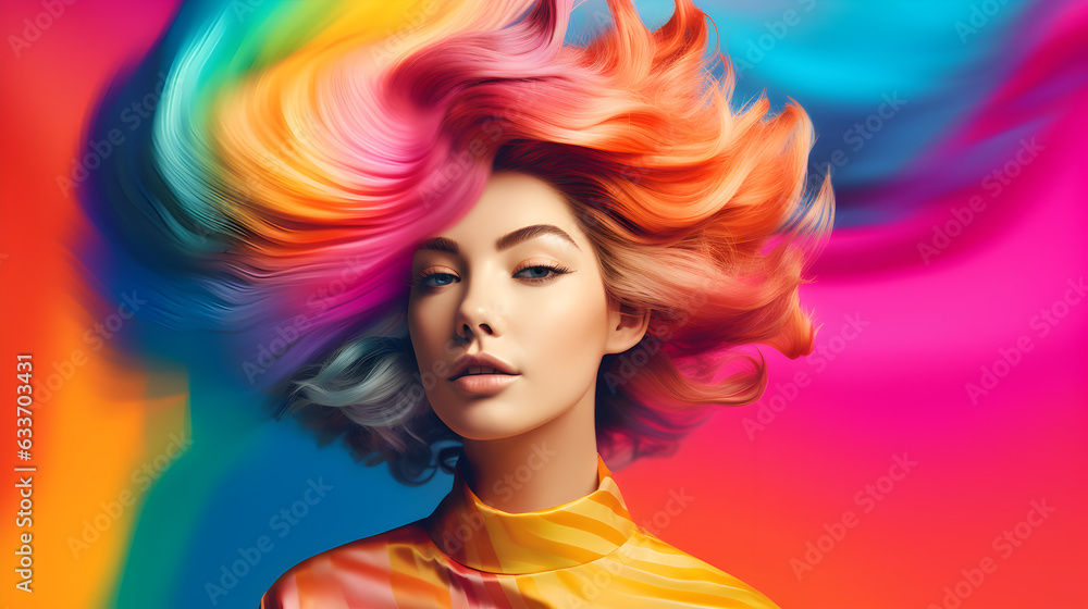 Stylist colorful background of woman illustration
