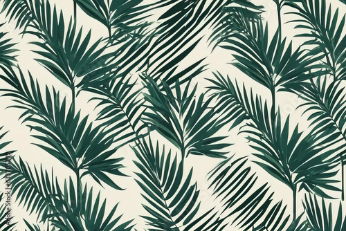 tropical palm tree leaves pattern. vector © Shubham