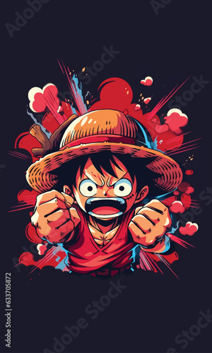 Angry Boy Punch Cartoon Art Work, Punch, and Mascot Style Portrait