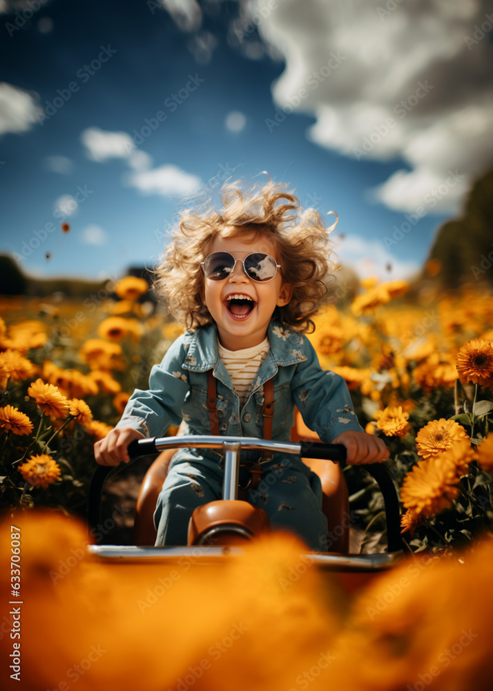 im Herbst mit dem Roller unterwegs im Feld im Herbst mit dem Roller unterwegs im Feld