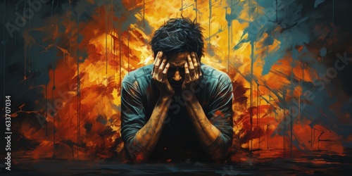 Abstract illustration of a depressed person