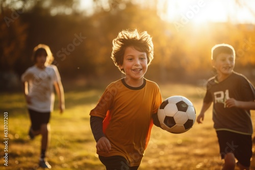 Young Boys Playing Soccer