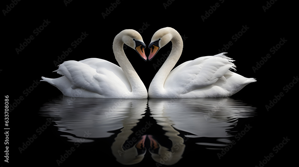 Fototapeta premium A couple swan on the lake