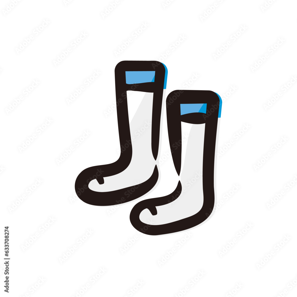 Socks - Soccer icon/illustration (Hand-drawn line, colored version) Socks - Soccer icon/illustration (Hand-drawn line, colored version)