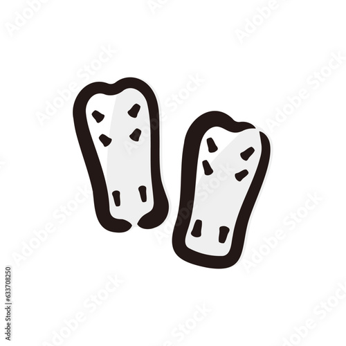 Shin guard - Soccer icon/illustration (Hand-drawn line, colored version) photo