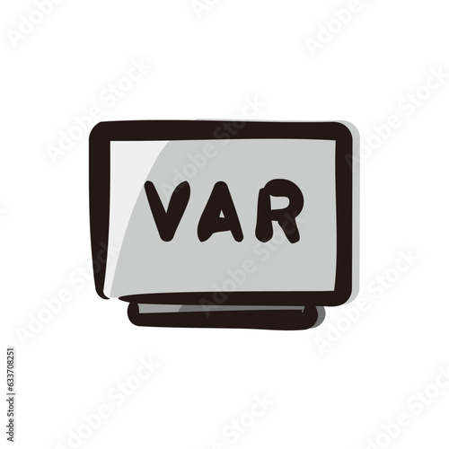 VAR - Soccer icon/illustration (Hand-drawn line, colored version)