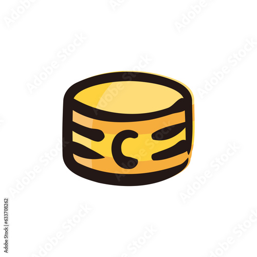 Captains armband - Soccer icon/illustration (Hand-drawn line, colored version)