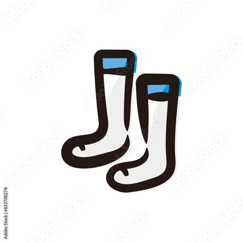 Socks - Soccer icon/illustration (Hand-drawn line, colored version)