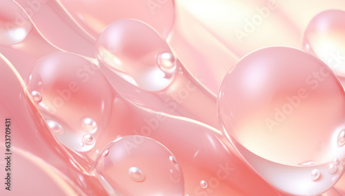 serum bubble pink background for cosmetics product. Generated with AI