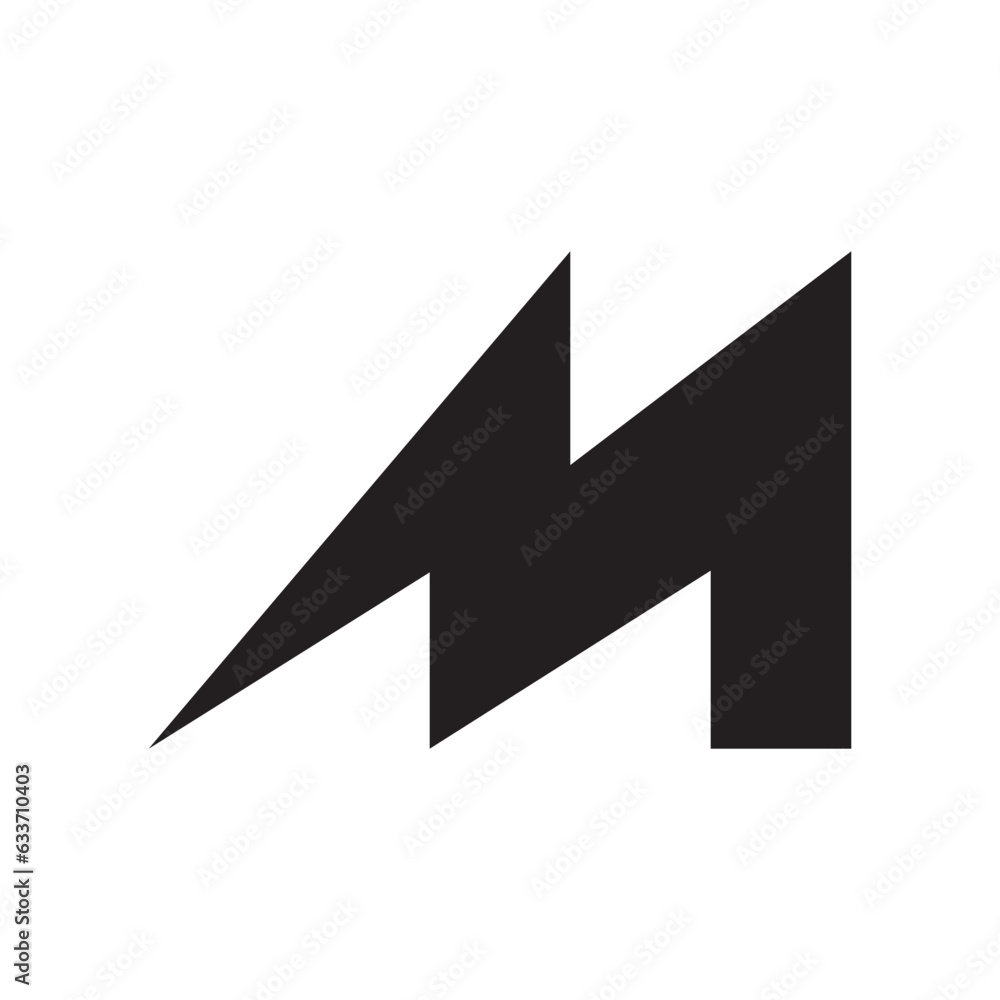 M electrical logo design concept isolated on white background. M electrical logo design concept isolated on white background.
