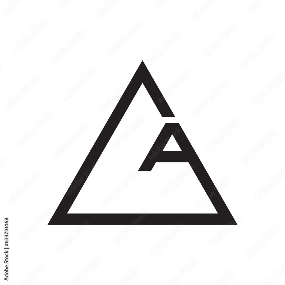 triangle letter A logo design vector isolated on white background. triangle letter A logo design vector isolated on white background.