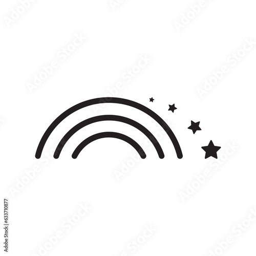 semicircle line with satr icon islated on white background. photo