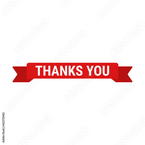 Thanks You In Red Ribbon Rectangle Shape For Grateful
